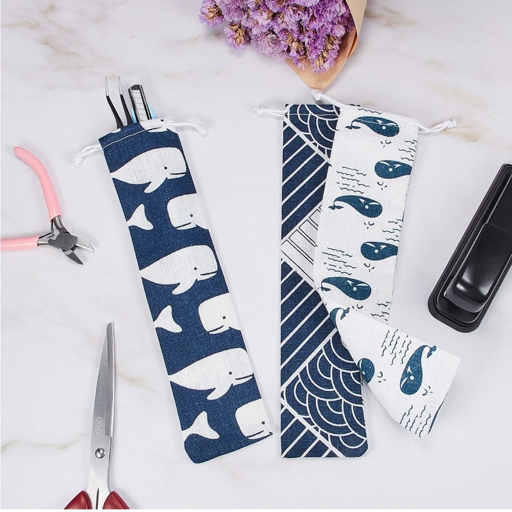 Travel Carrying Case Fabric Pouch, Set of 9